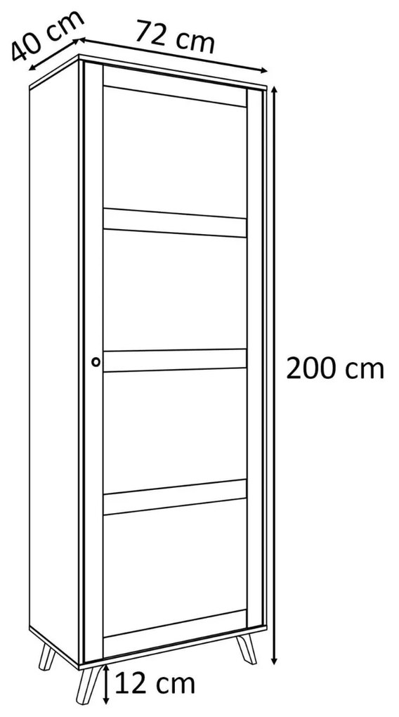 VITRÍNA THEO S VIEDENSKÝM VÝPLETOM ČIERNA 72 cm
