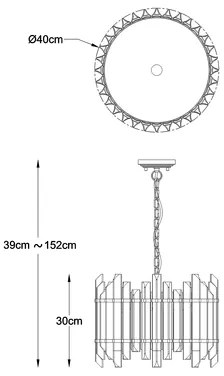 Závesné svietidlo ALEXANDRIA zlaté