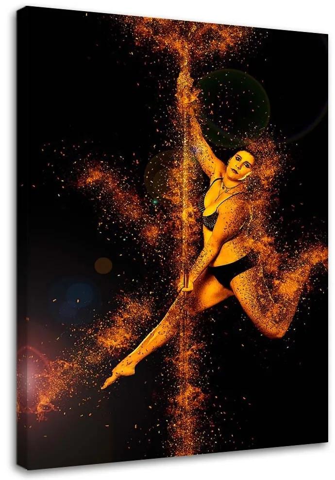 Obraz na plátně Tanec s píšťalami Zlatá žena - 70x100 cm