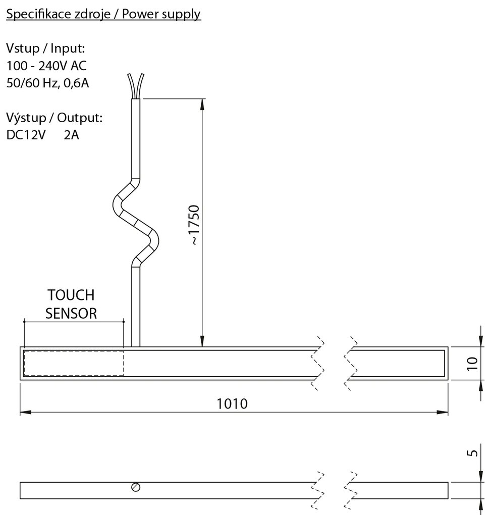 Sapho Sapho, LOREA LED pásik 101cm, 1W, teplá biela, LED100