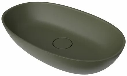 Umývadlo na dosku SAT Aula 60x36 cm zelená mat bez otvoru pre batériu, bez prepadu SATAU6036G