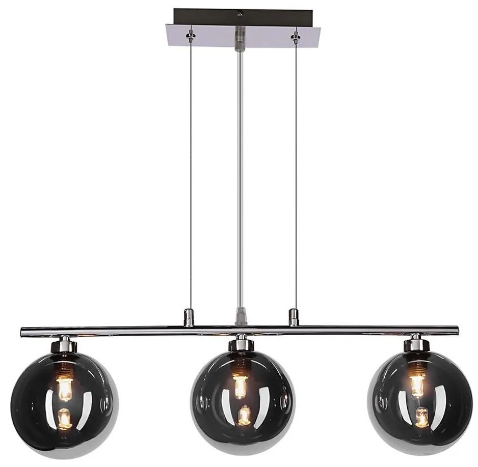 Luster na lanku SOMUL 3xG9/20W/230V dymovo čierny