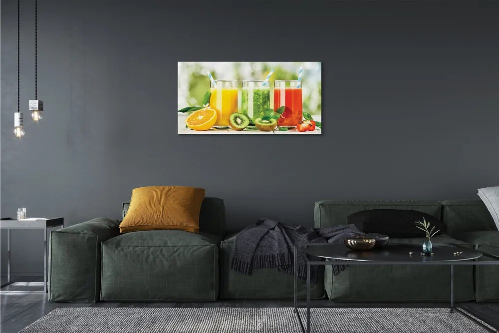 Obraz canvas Koktaily Strawberry Kiwi 120x60 cm