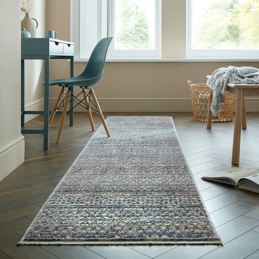 Flair Rugs, Behúň Santiago Camino Blue, 60x230, modrá, obývacia izba