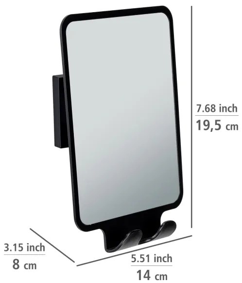 WENKO 71449800 - Zrkadlo VACUUM-LOC QUADRO ED 14x19,5 cm čierne