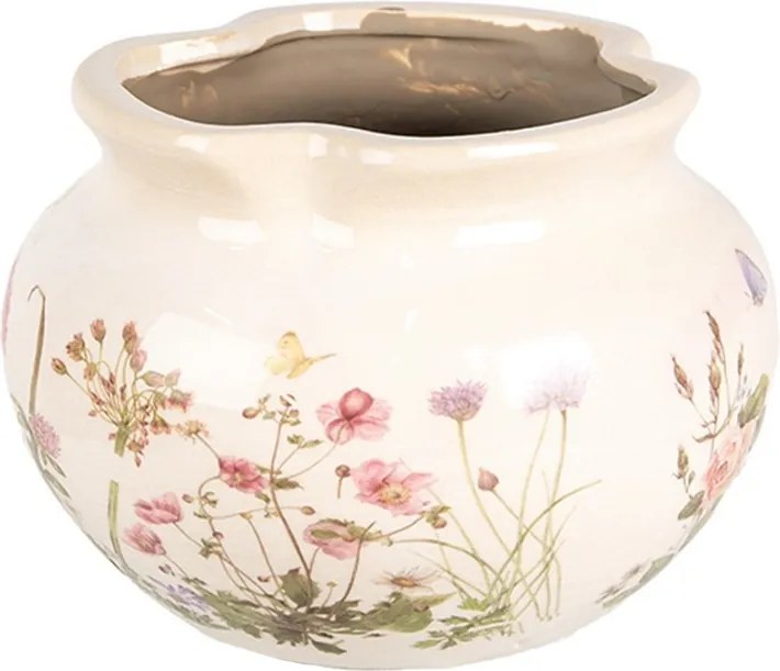 Keramický obal na kvetináč s lúčnymi kvetmi Flowers of Love M - Ø 20*14 cm