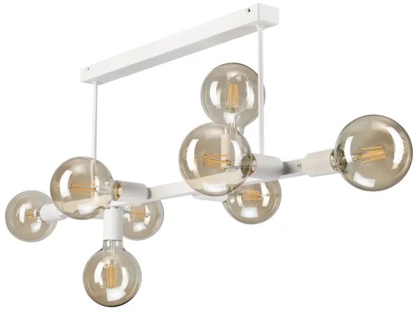 Luster na tyči ASTRID 8xE27/60W/230V biela