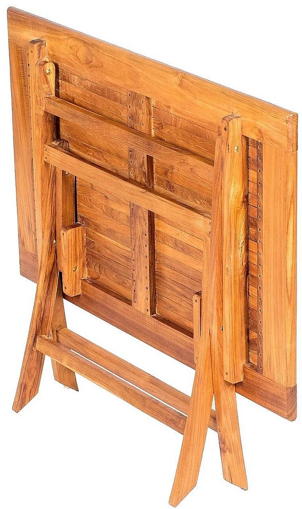 DEOKORK Teakový skladací stôl VASCO 90 × 90 × 78 cm | kruh