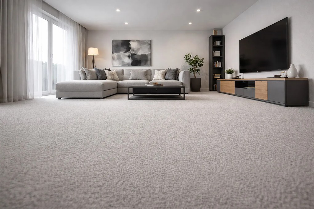 Condor Carpets 272x280 cm Metrážny koberec Sicily 173, šíře, šedá, filc, obývacia izba