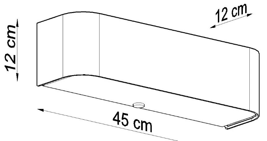 Nástenné svietidlo Lokko, 1x biele textilné tienidlo, (biele sklo), (45 cm)