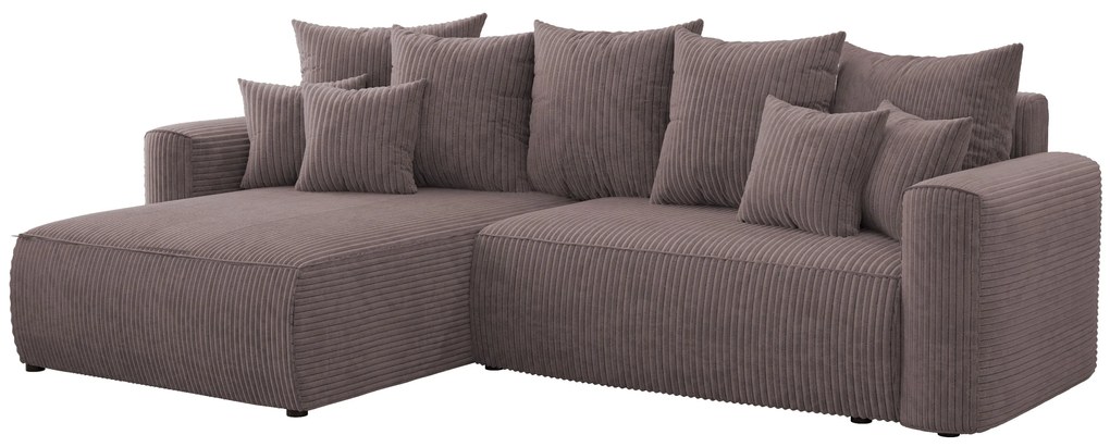 Rohová sedačka Baria (L) (tmavohnedá). Akcia -20%. Vlastná spoľahlivá doprava až k Vám domov. 1133083