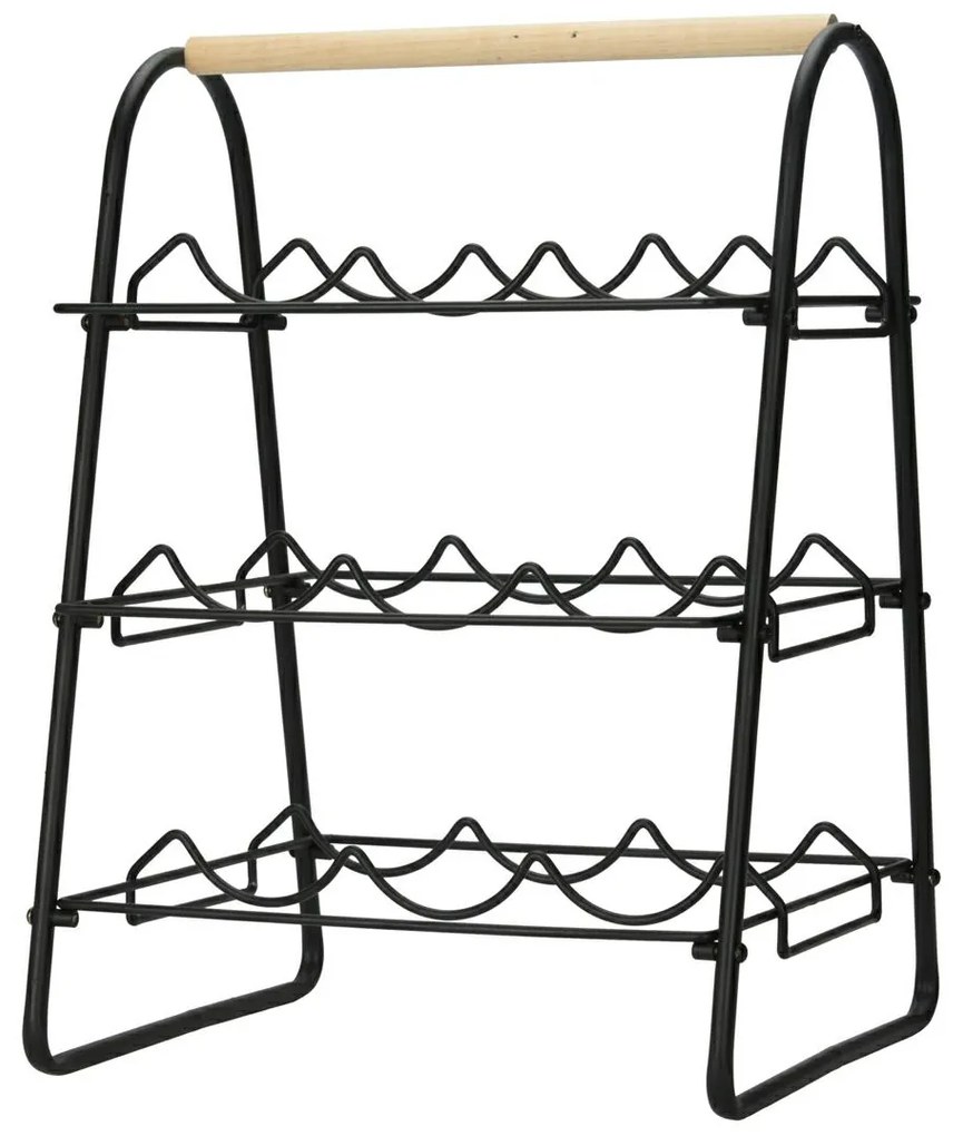 STOJAN NA VÍNO VIOLA 46X29X33 CM ČIERNA/HNEDÁ