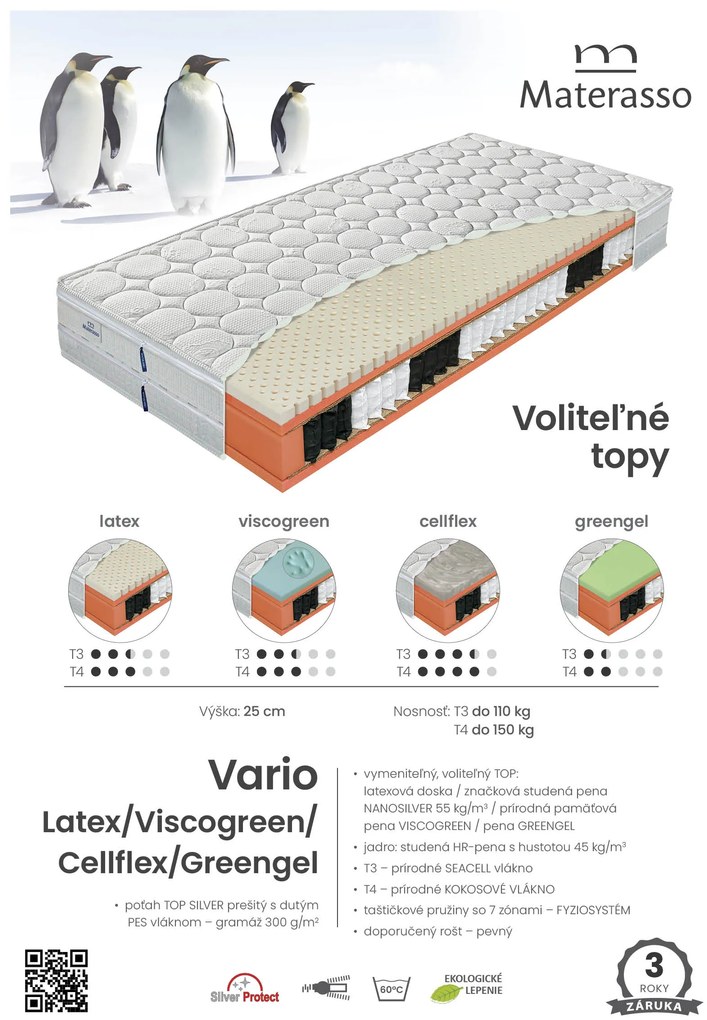 Materasso Taštičkový matrac VARIO Rozmer: 120 x 200 cm, Tvrdosť: T4