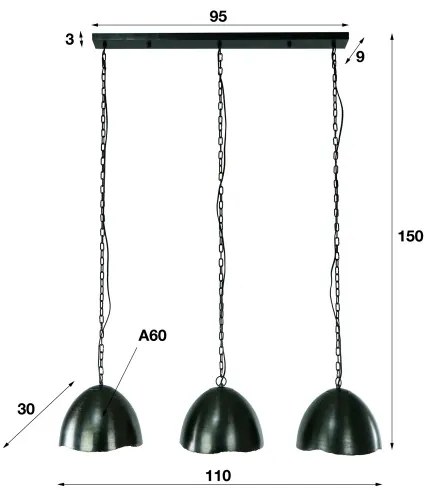 Luster 78-27 3L Ø30cm Mirror - Komfort-nábytok
