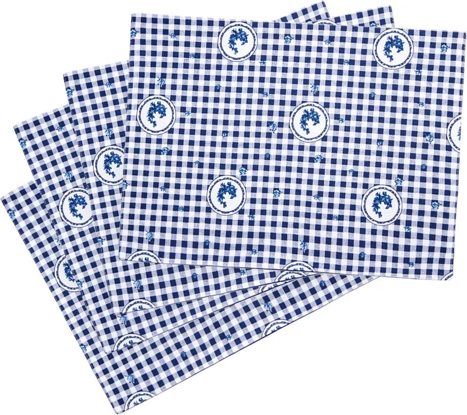 Trade Concept Prestieranie Country kocka modrá, 33 x 45 cm, sada 4 ks