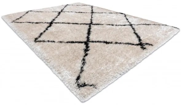Koberec FLUFFY 2373 shaggy kratka, trellis - krém / antracit