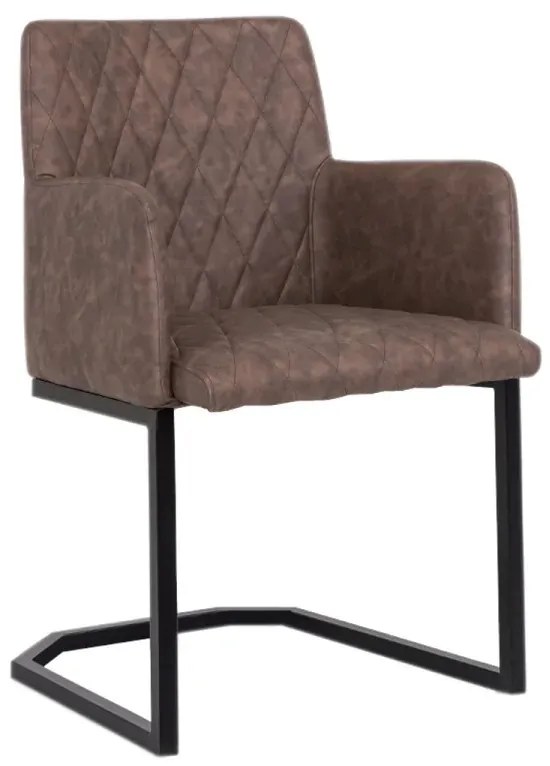 furniture-nabytek.cz - Masivní jídelní sestava Bullwer se 4 židlemi Clinton, akácie / kov / umělá kůže, lakovaná, hnědá / černá
