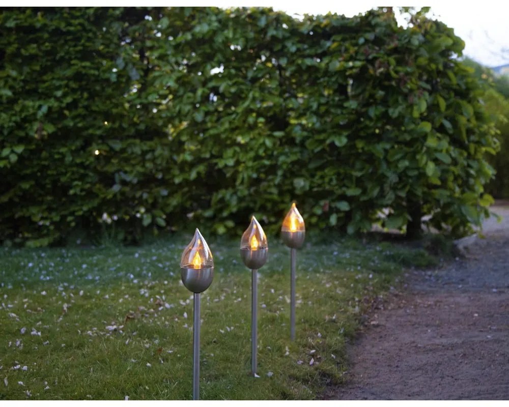 LED zapichovacie vonkajšie svietidlá v súprave 3 ks so solárnym panelom (výška 40 cm) Olympus – Star Trading