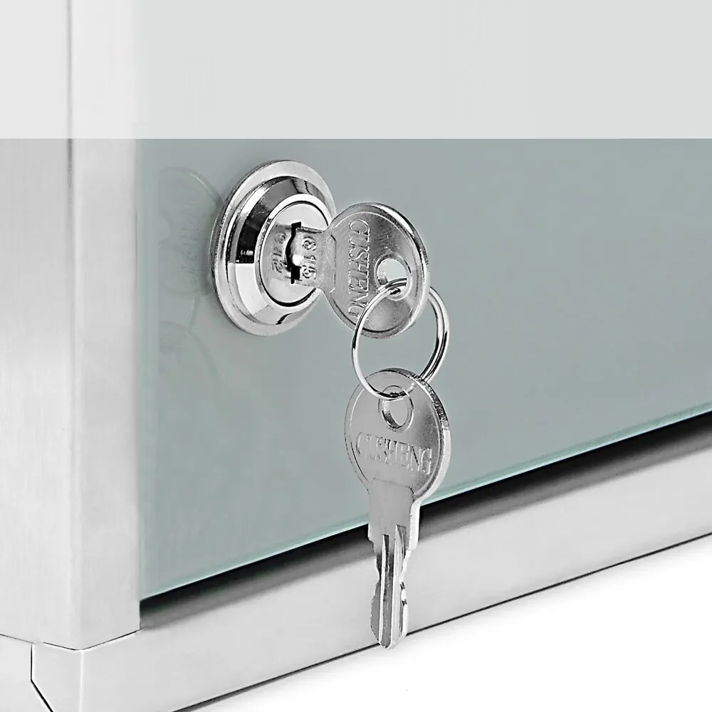 Nástenná lekárnička SAVE, 25x12x48,5cm, strieborná Monzana