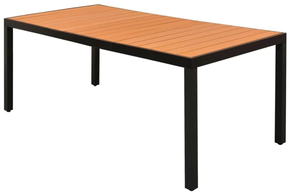 Záhradný stôl, hnedý 185x90x74 cm, hliník a WPC 42795