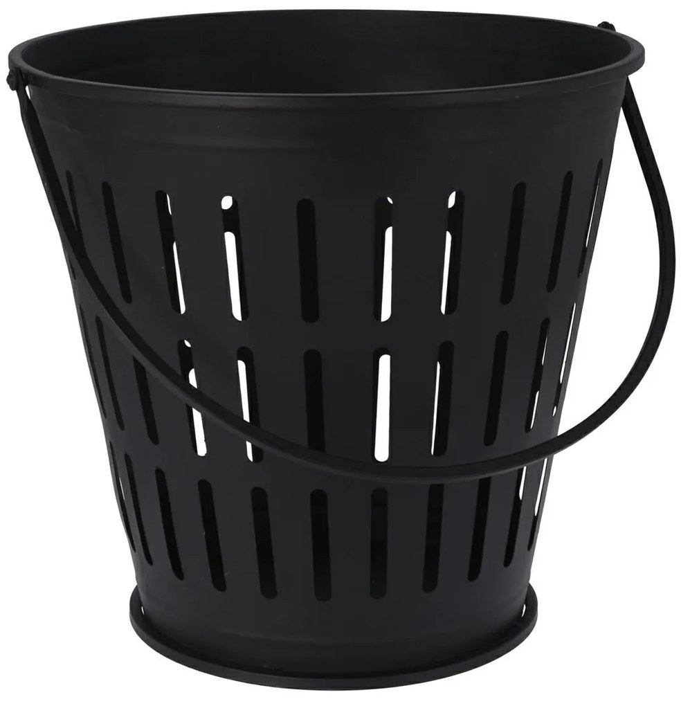Kovový kôš na drevo Simply, 39x38 cm, čierna