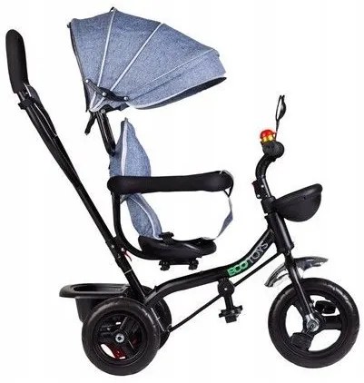 Trojkolka  s otáčaním sedadla, sivá, Eco Toys