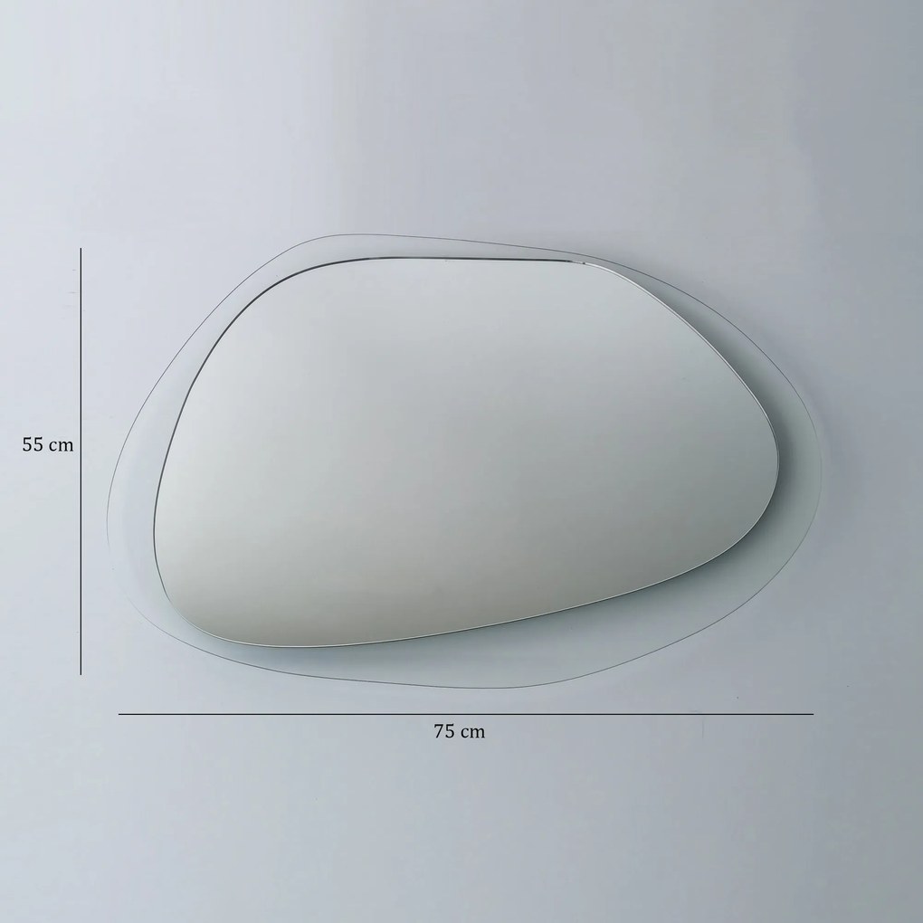 Dekoratívne nástenné zrkadlo Aqua 75x55 cm transparentné