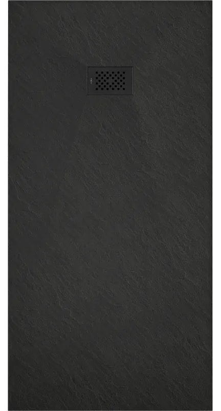 Mexen Hugo, obdĺžniková sprchová vanička SMC 180 x 90 cm, čierna, čierna krytka, 42709018-B
