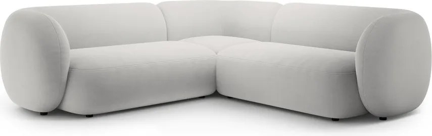 Svetlosivá zamatová rohová pohovka Kate – Micadoni