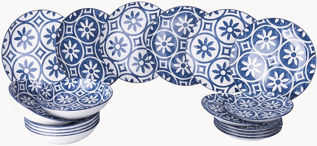 Porcelánová súprava riadu Paxos, 6 osôb, 18 ks