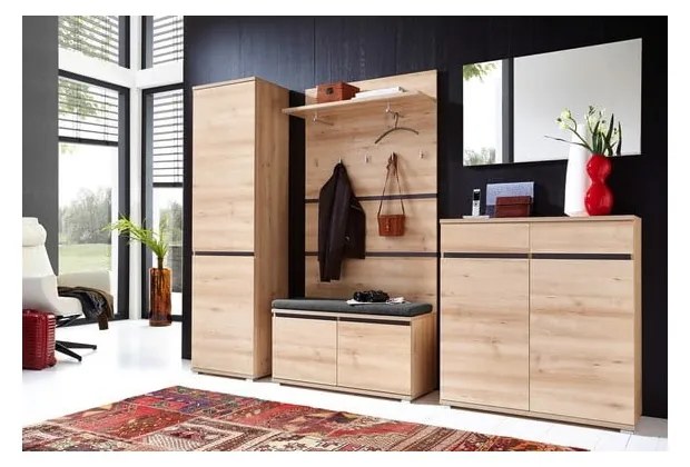 Vešiakový panel v dekore buka v prírodnej farbe Lissabon – Germania