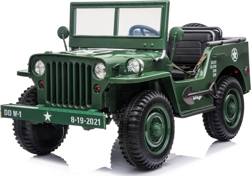 JOKOMISIADA Autíčko na batérie pre 3 osoby J E E P Willys s diaľkovým ovládaním PA0249