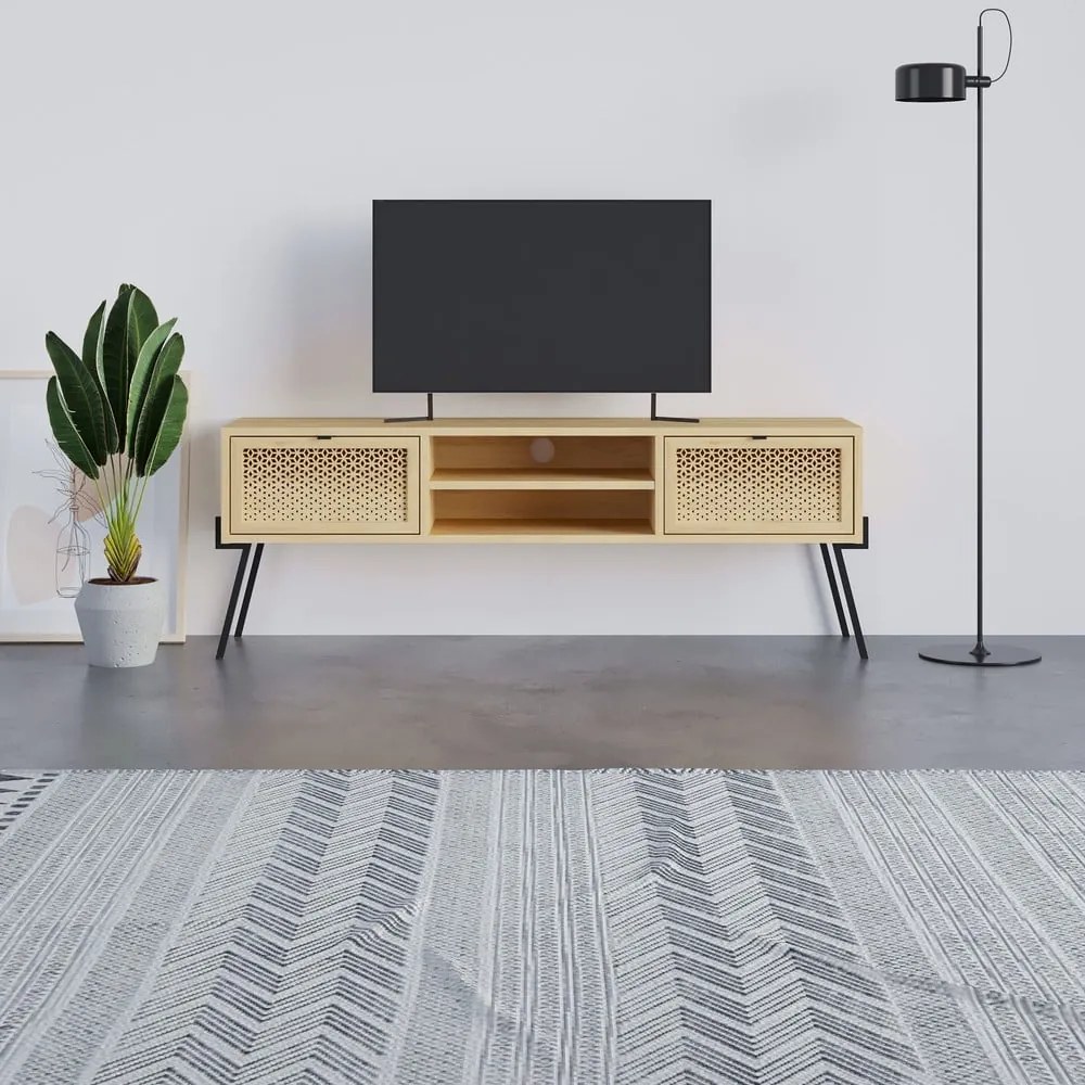 TV stolík v dekore duba v prírodnej farbe 140x51 cm Ecrin – Marckeric