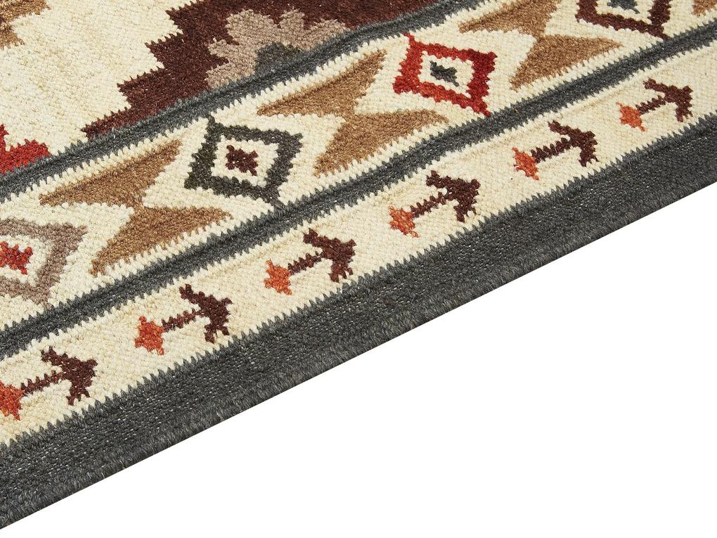 Vlnený kelímový koberec 80 x 300 cm viacfarebný GHUKASAVAN  Beliani