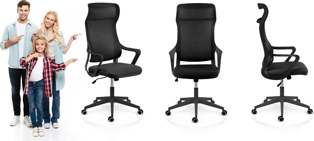 Kancelárska stolička z mikrosieťoviny Sofotel Labi - čierna