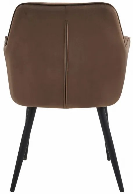 Set dvoch jedálenských stoličiek JORK zamatové, hnedé (čierne nohy) 2 ks