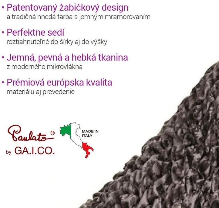 Bielastické poťahy MARMO hnedé kreslo (š. 60 - 110 cm)