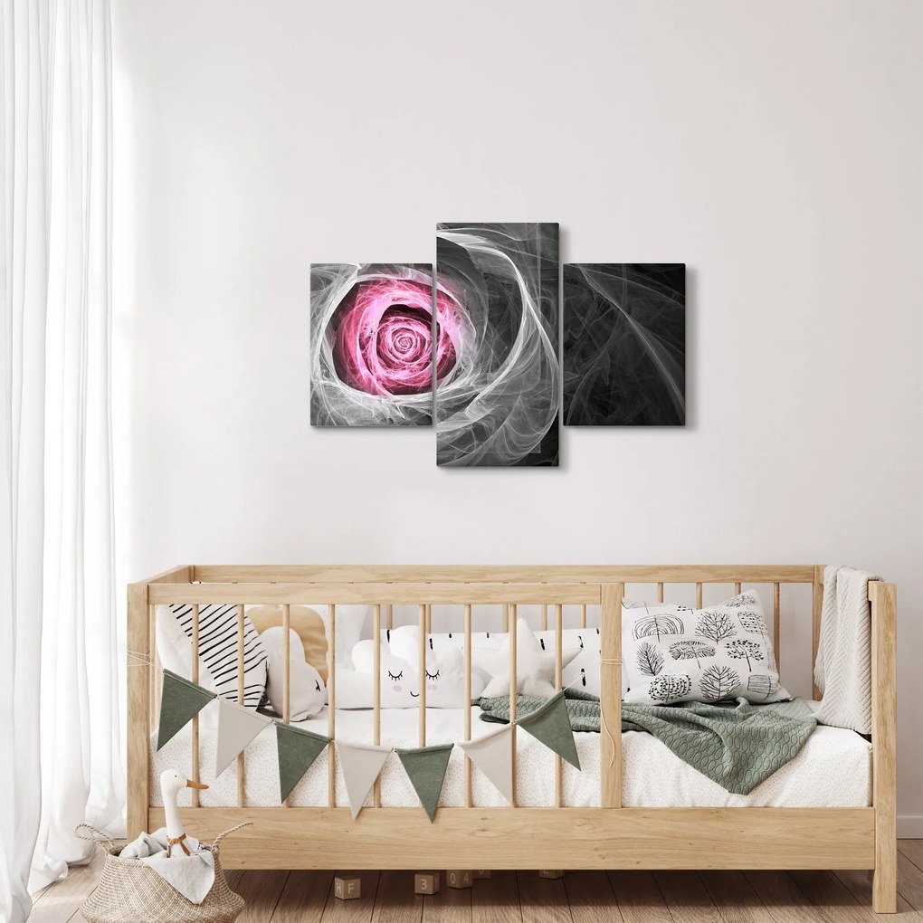 Obraz - Abstraktné ruže, fuchsiová (90x60 cm)