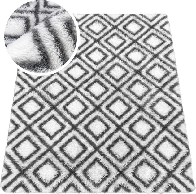 Protišmykový koberec DECOR biely / sivý