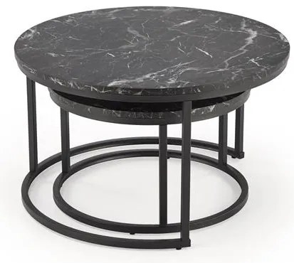 KONFERENČNÝ STOLÍK DAVINO ČIERNY MRAMOR + ČIERNY