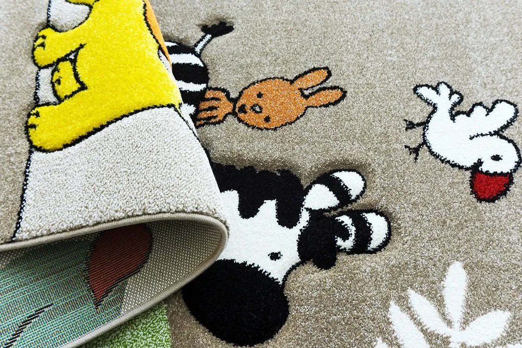 BE Detský koberec Smart Kids 22310 BEIGE – béžový obdĺžnikový, safari Rozmer: 140x190 cm