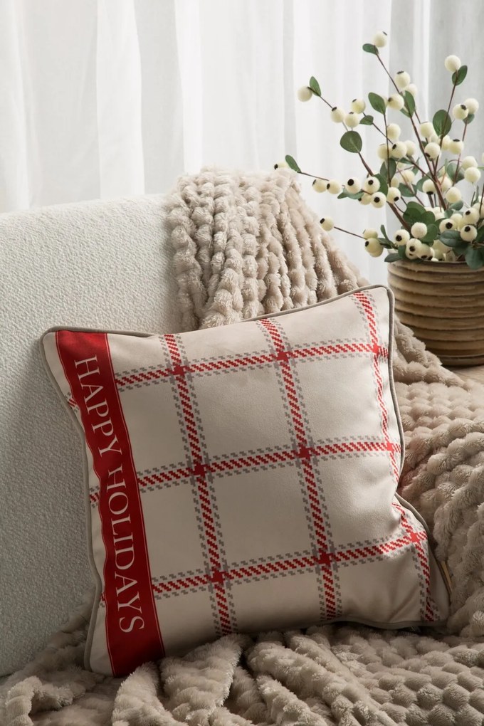 VIANOČNÁ DEKORAČNÁ OBLIEČKA NA VANKÚŠ CLARK02 45X45 CM VZOROVANÁ