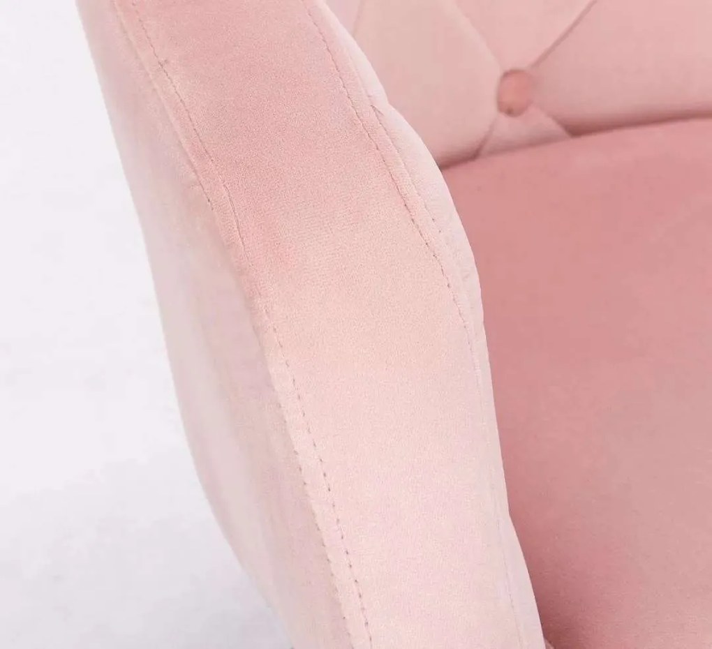 LuxuryForm DESIGN Kreslo ANDORA VELUR na čiernom kríži - svetlo ružová