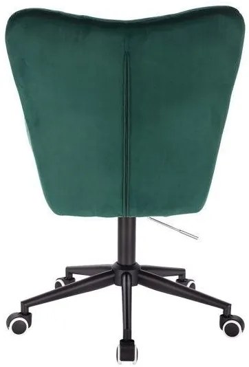 LuxuryForm DESIGN Kreslo AURORA VELUR na čiernej podstave s kolieskami - zelené
