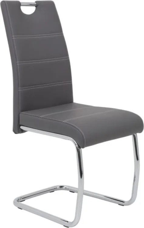 Jedálenská stolička Flora, šedá ekokoža