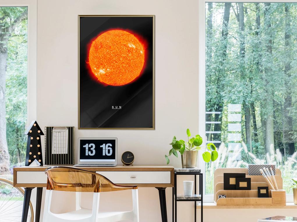 Artgeist Plagát - Sun [Poster] Veľkosť: 40x60, Verzia: Zlatý rám
