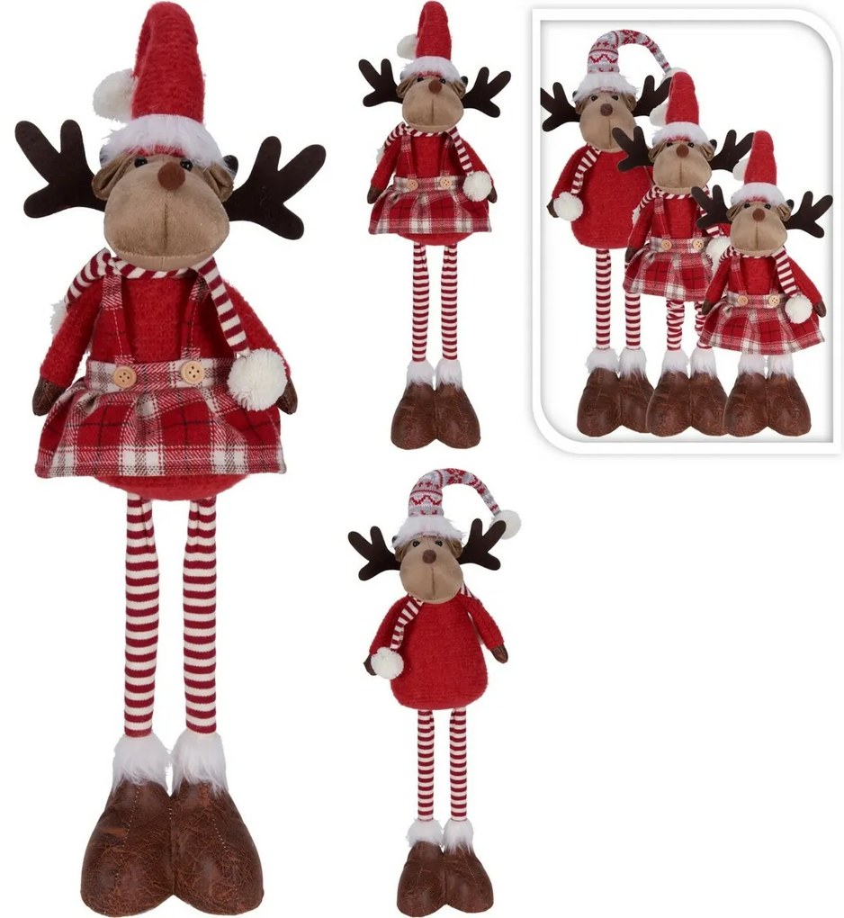 Vianočný stojaci sob Becky, teleskopické nohy, 46 cm