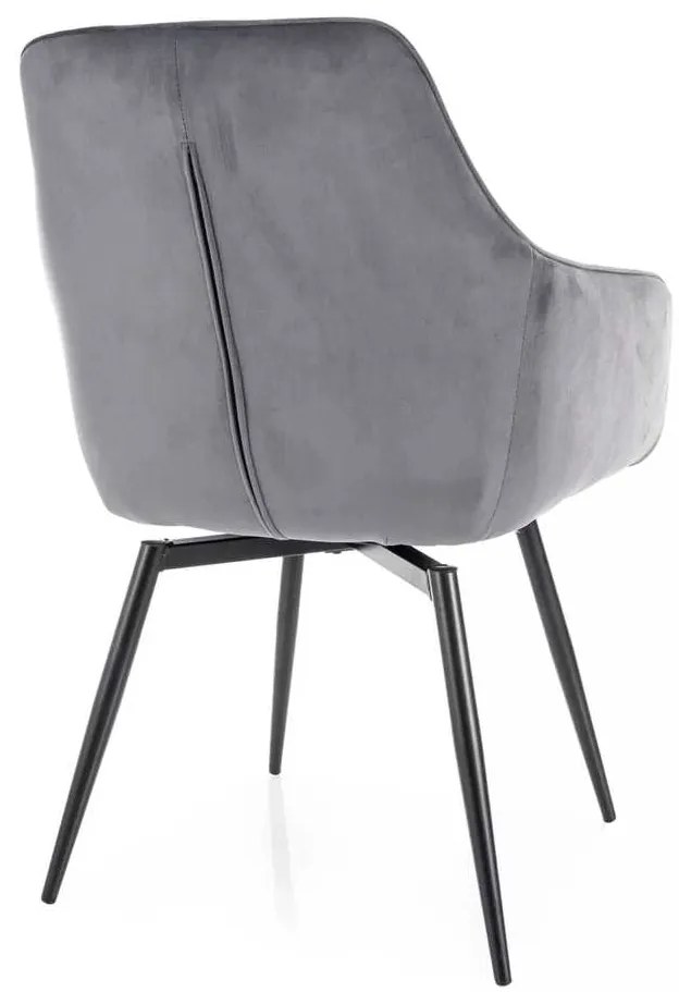 Jedálenská stolička Montale Velvet, sivá