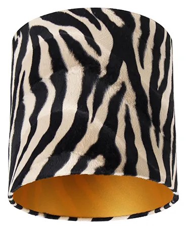 Zamatový tienidlo na lampu Zebra Print 25/25/25 zlatý interiér