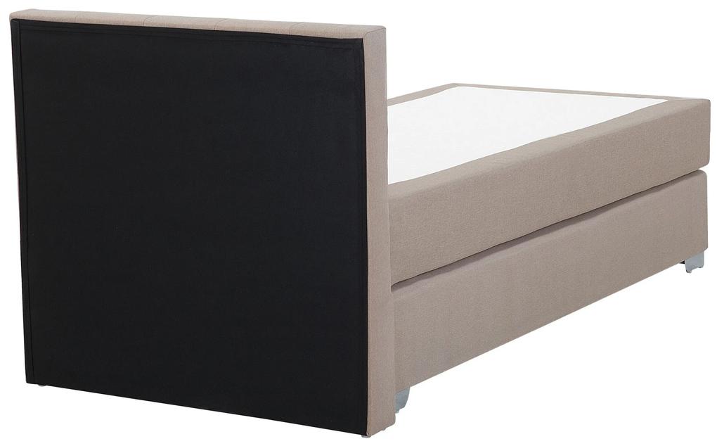 Kontinentálna čalúnená posteľ 90 x 200 cm béžová ADMIRAL Beliani